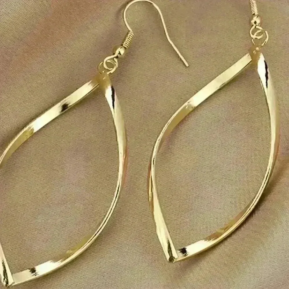 Hollow Twisted Dangle Earrings